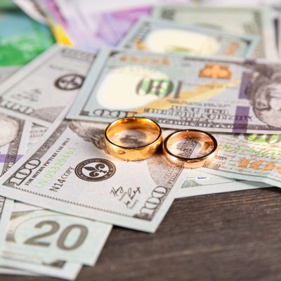 Spousal Support shown with money and wedding rings